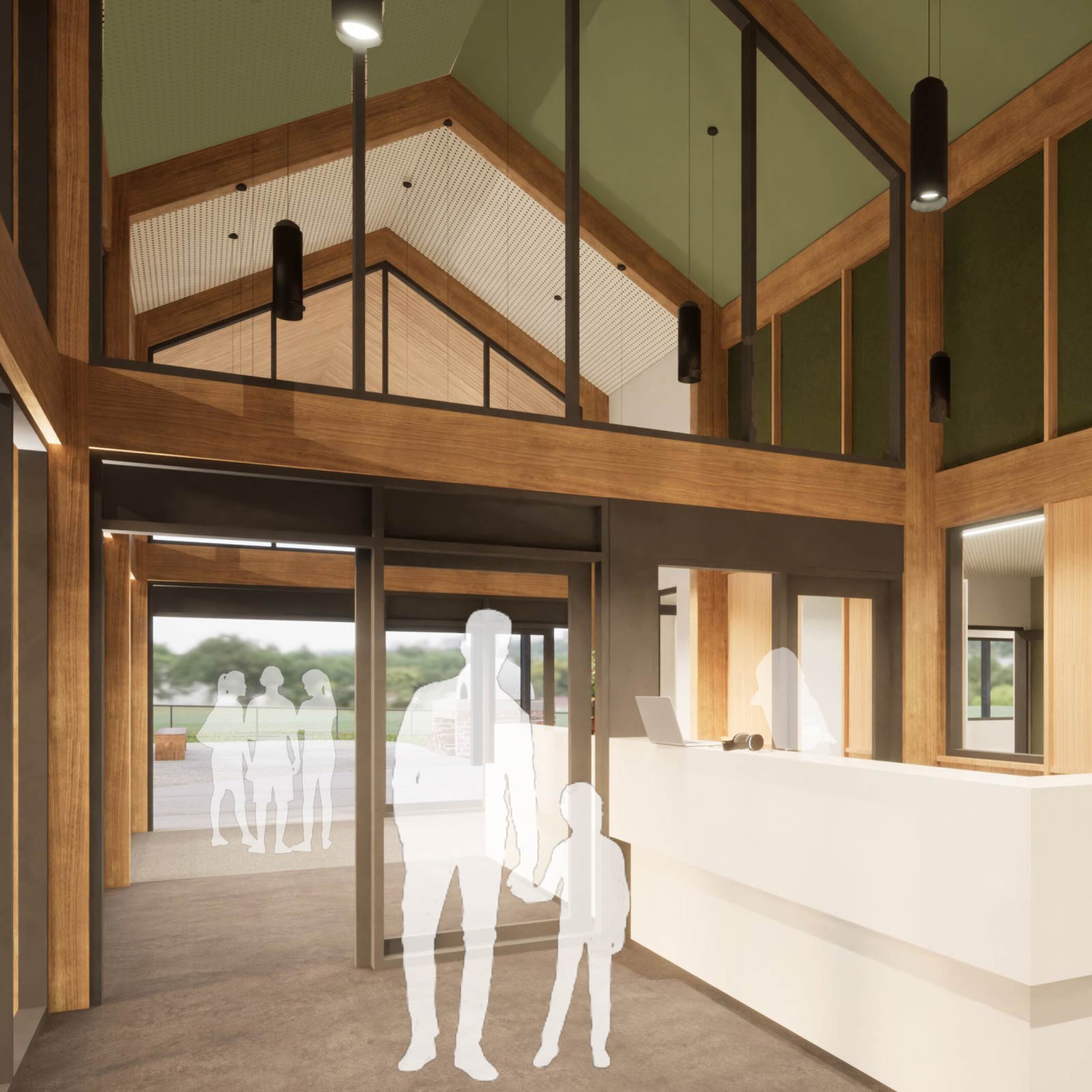 Building 3D render of interior